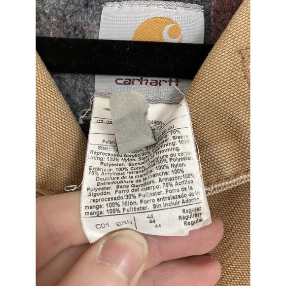 VTG Carhartt C01 BRN Michigan Firm Duck Chore Coat Jacket Blanket Lined Mens 44 - Picture 6 of 10